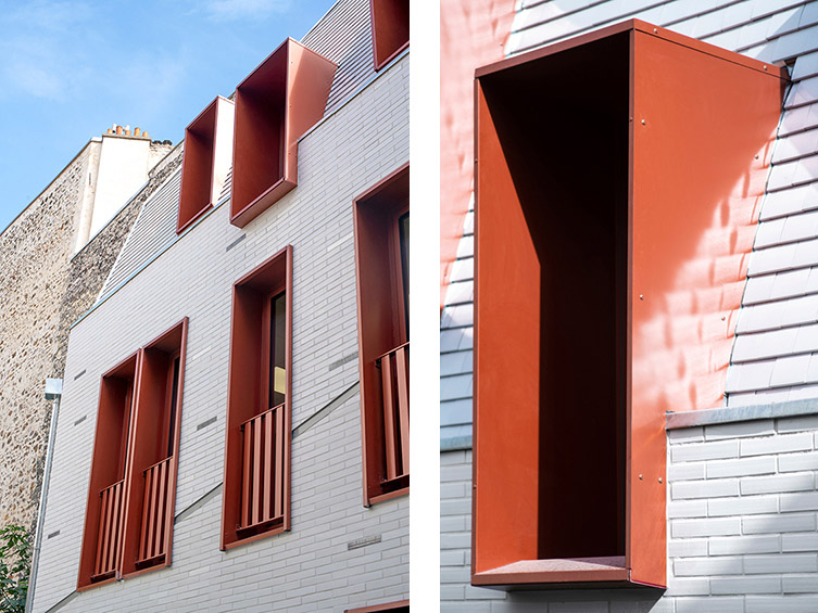 Cazenove Architectes Ecole St Laurent Restructuration Surelevation Ludique Terre Cuite Blanche Coursive Escalier Paris 10 008